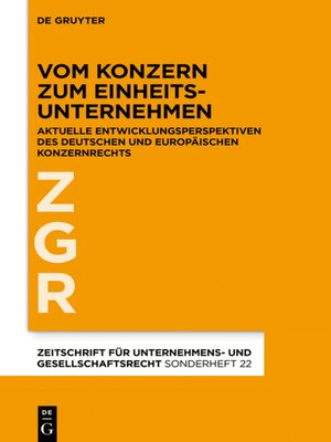 cover image of Vom Konzern zum Einheitsunternehmen